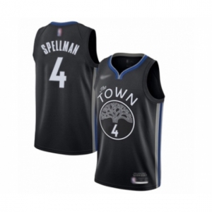 Men's Golden State Warriors #4 Omari Spellman Swingman Black Basketball Jersey 2019-20 City Edition