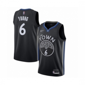 Men's Golden State Warriors #6 Nick Young Swingman Black Basketball Jersey 2019-20 City Edition