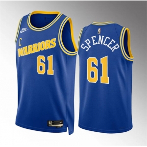 Men's Golden State Warriors #61 Pat Spencer Blue Classic Edition Stitched Basketball Jersey