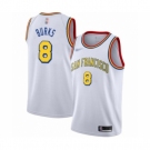 Men's Golden State Warriors #8 Alec Burks Swingman White Hardwood Classics Basketball Jersey - San Francisco Classic Edition