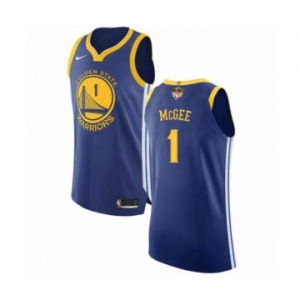 Men's Nike Golden State Warriors #1 JaVale McGee Authentic Royal Blue Road 2018 NBA Finals Bound NBA Jersey - Icon Edition