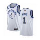 Men's Nike Golden State Warriors #1 JaVale McGee Authentic White Hardwood Classics 2018 NBA Finals Bound NBA Jersey