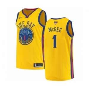 Men's Nike Golden State Warriors #1 JaVale McGee Swingman Gold 2018 NBA Finals Bound NBA Jersey - City Edition