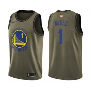 Men's Nike Golden State Warriors #1 JaVale McGee Swingman Green Salute to Service 2018 NBA Finals Bound NBA Jersey