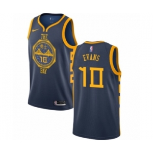 Men's Nike Golden State Warriors #10 Jacob Evans Authentic Navy Blue NBA Jersey - City Edition