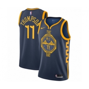 Men's Nike Golden State Warriors #11 Klay Thompson Authentic Navy Blue NBA Jersey - City Edition