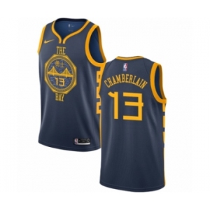 Men's Nike Golden State Warriors #13 Wilt Chamberlain Authentic Navy Blue NBA Jersey - City Edition