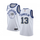 Men's Nike Golden State Warriors #13 Wilt Chamberlain Authentic White Hardwood Classics NBA Jersey