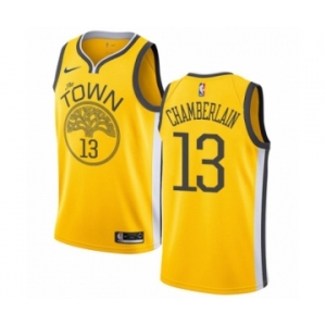 Men's Nike Golden State Warriors #13 Wilt Chamberlain Yellow Swingman Jersey - Earned Edition