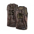 Men's Nike Golden State Warriors #15 Damian Jones Swingman Camo Realtree Collection NBA Jersey