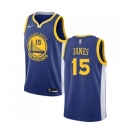 Men's Nike Golden State Warriors #15 Damian Jones Swingman Royal Blue Road NBA Jersey - Icon Edition