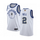 Men's Nike Golden State Warriors #2 Jordan Bell Authentic White Hardwood Classics 2018 NBA Finals Bound NBA Jersey