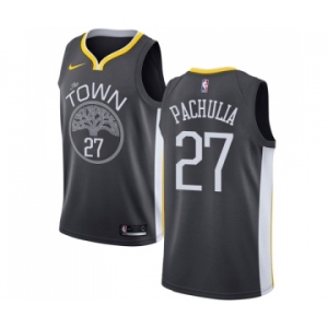 Men's Nike Golden State Warriors #27 Zaza Pachulia Swingman Black Alternate NBA Jersey - Statement Edition