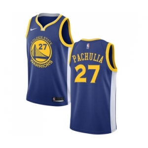 Men's Nike Golden State Warriors #27 Zaza Pachulia Swingman Royal Blue Road NBA Jersey - Icon Edition
