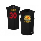 Men's Nike Golden State Warriors #30 Stephen Curry Authentic Black New Fashion NBA Jersey