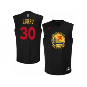 Men's Nike Golden State Warriors #30 Stephen Curry Authentic Black New Fashion NBA Jersey