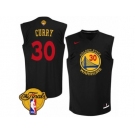 Men's Nike Golden State Warriors #30 Stephen Curry Swingman Black New Fashion 2017 The Finals Patch NBA Jersey