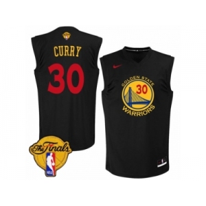 Men's Nike Golden State Warriors #30 Stephen Curry Swingman Black New Fashion 2017 The Finals Patch NBA Jersey