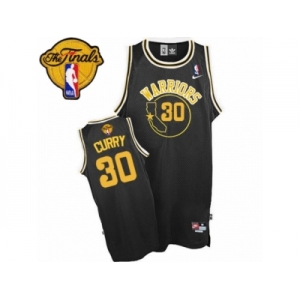 Men's Nike Golden State Warriors #30 Stephen Curry Swingman Black Throwback 2017 The Finals Patch NBA Jersey