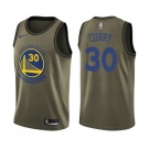 Men's Nike Golden State Warriors #30 Stephen Curry Swingman Green Salute to Service NBA Jersey