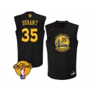 Men's Nike Golden State Warriors #35 Kevin Durant Swingman Black Fashion 2017 The Finals Patch NBA Jersey