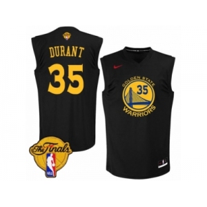 Men's Nike Golden State Warriors #35 Kevin Durant Swingman Black Fashion 2017 The Finals Patch NBA Jersey