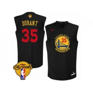 Men's Nike Golden State Warriors #35 Kevin Durant Swingman Black New Fashion 2017 The Finals Patch NBA Jersey