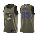 Men's Nike Golden State Warriors #35 Kevin Durant Swingman Green Salute to Service 2018 NBA Finals Bound NBA Jersey