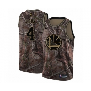 Men's Nike Golden State Warriors #4 Quinn Cook Swingman Camo Realtree Collection NBA Jersey