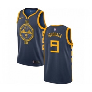 Men's Nike Golden State Warriors #9 Andre Iguodala Authentic Navy Blue NBA Jersey - City Edition