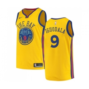 Men's Nike Golden State Warriors #9 Andre Iguodala Swingman Gold NBA Jersey - City Edition