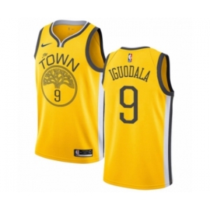 Men's Nike Golden State Warriors #9 Andre Iguodala Yellow Swingman Jersey - Earned Edition