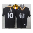 NBA Golden State Warrlors #10 David Lee Black New Alternate The Finals Patch Stitched Jerseys