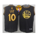 NBA Golden State Warrlors #10 David Lee Black Precious Metals Fashion The Finals Patch Stitched Jerseys