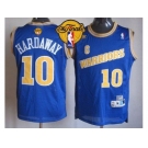 NBA Golden State Warrlors #10 Tim Hardaway Blue Throwback The Finals Patch Stitched Jerseys