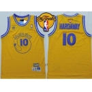 NBA Golden State Warrlors #10 Tim Hardaway Gold New Throwback The Finals Patch Stitched Jerseys