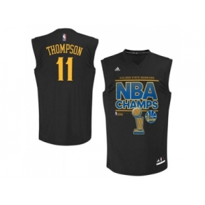 NBA Golden State Warrlors #11 Klay Thompson Black 2015 NBA Finals Champions Stitched jerseys
