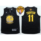 NBA Golden State Warrlors #11 Klay Thompson Black Fashion The Finals Patch Stitched jerseys