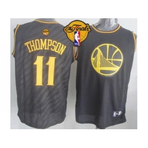 NBA Golden State Warrlors #11 Klay Thompson Black Precious Metals Fashion The Finals Patch Stitched Jerseys