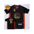 NBA Golden State Warrlors #11 Klay Thompson Black Slate Chinese New Year The Finals Patch Stitched Jerseys