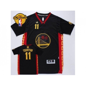 NBA Golden State Warrlors #11 Klay Thompson Black Slate Chinese New Year The Finals Patch Stitched Jerseys