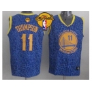 NBA Golden State Warrlors #11 Klay Thompson Blue Crazy Light The Finals Patch Stitched Jerseys