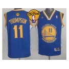 NBA Golden State Warrlors #11 Klay Thompson Blue The Finals Patch Stitched Jerseys