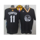 NBA Golden State Warrlors #11 Klay Thompson New Black Alternate The Finals Patch Stitched Jerseys