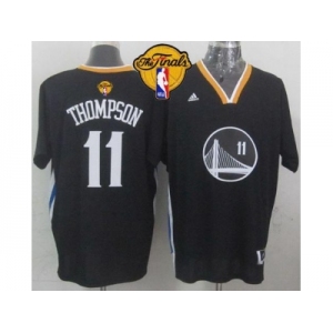 NBA Golden State Warrlors #11 Klay Thompson New Black Alternate The Finals Patch Stitched Jerseys