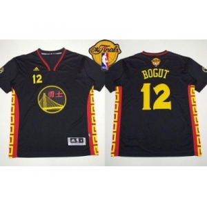 NBA Golden State Warrlors #12 Andrew Bogut Black Slate Chinese New Year The Finals Patch Stitched Jerseys