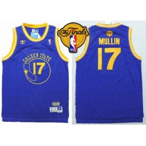 NBA Golden State Warrlors #17 Chris Mullin Blue New Throwback The Finals Patch Stitched Jerseys