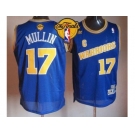 NBA Golden State Warrlors #17 Chris Mullin Blue Throwback The Finals Patch Stitched Jerseys