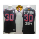 NBA Golden State Warrlors #30 Stephen Curry Black 2015 All Star The Finals Patch Stitched Jerseys