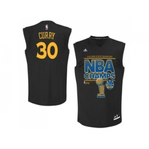 NBA Golden State Warrlors #30 Stephen Curry Black 2015 NBA Finals Champions Stitched jerseys